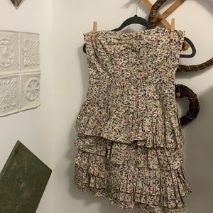 J. Crew size 6 strapless floral tiered dress